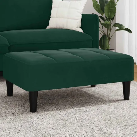 vidaXL Taburet, verde închis, 77x55x31 cm, catifea