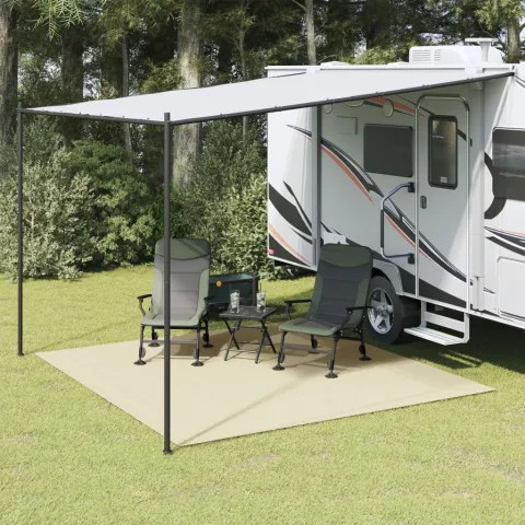 vidaXL Covor pentru cort, crem, 4x3 m