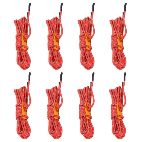 vidaXL Funie pentru cort cu chei reflectorizante, 8 buc., 4 m, 4 mm