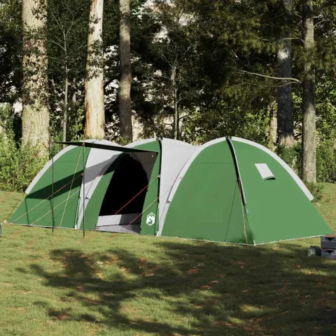 vidaXL Cort de camping cupolă pentru 8 persoane, verde, impermeabil