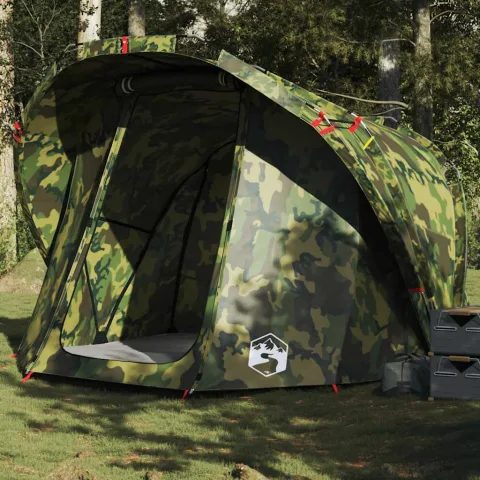 vidaXL Cort de pescuit pentru 4 persoane, camuflaj, impermeabil