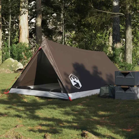vidaXL Cort de camping pentru 2 persoane, maro, impermeabil