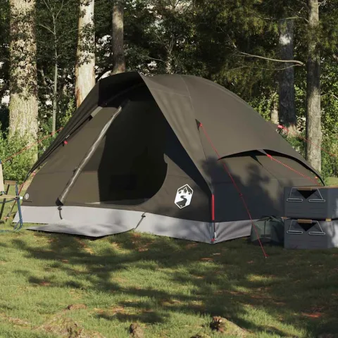 vidaXL Cort de camping cupolă pentru 2 persoane, maro, impermeabil