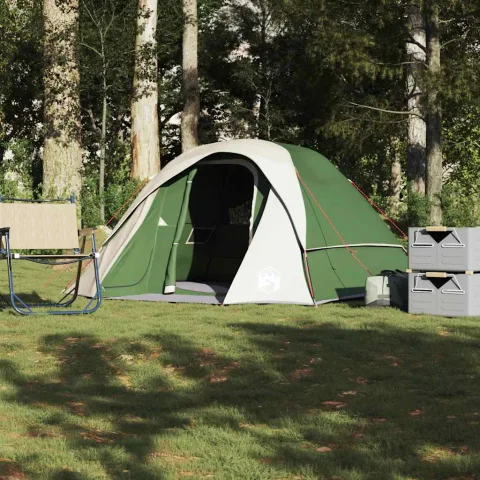 vidaXL Cort de familie pentru 6 persoane, verde, impermeabil