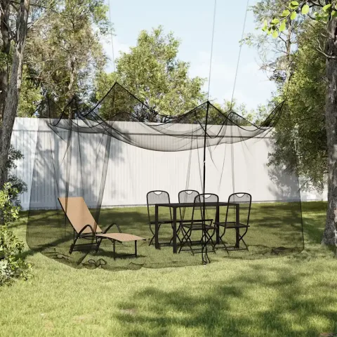 vidaXL Plasă de țânțari pentru exterior 220 ochiuri neagră 300x300x250 cm
