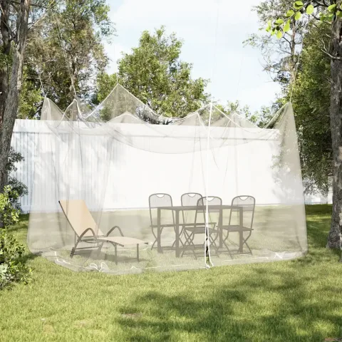 vidaXL Plasă de țânțari pentru exterior 220 ochiuri alb 300x300x250 cm