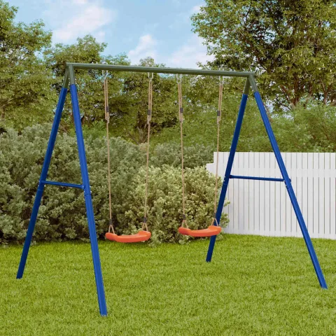 vidaXL Set leagăn de exterior, cu 2 leagăne