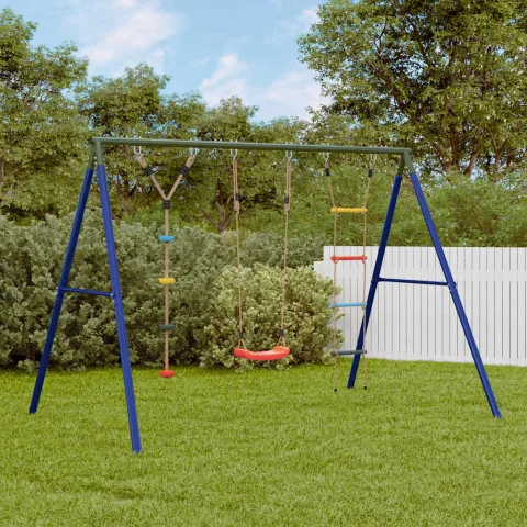 vidaXL Set leagăn de exterior, cu leagăn, scară și leagăn cu disc