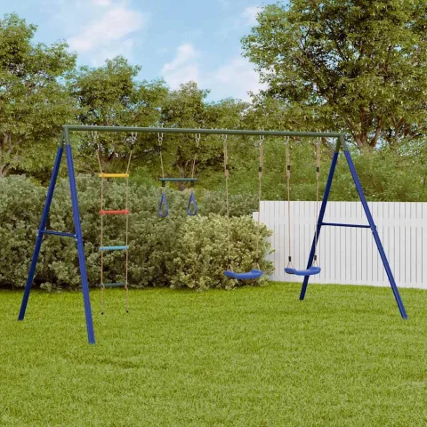 vidaXL Set leagăn de exterior, cu leagăne, trapez și scară