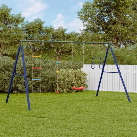 vidaXL Set leagăn de exterior, cu leagăn, trapez, scară și leagăn disc