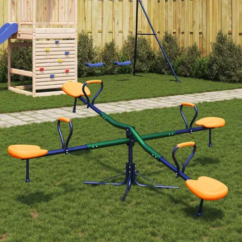 vidaXL Balansoar rotativ la 360 de grade cu 4 locuri, oțel