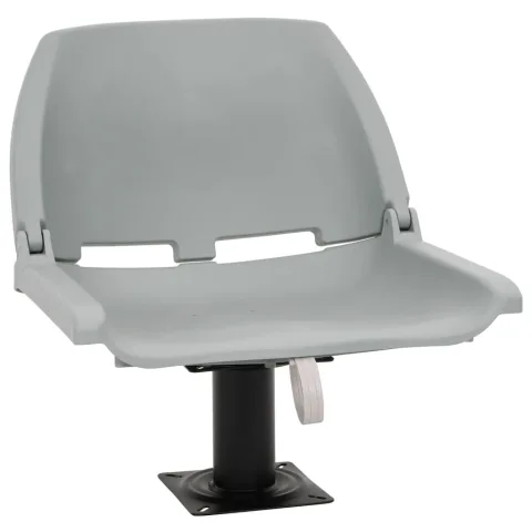 vidaXL Set scaun pliabil, 2 piese, fără pernă, gri, 48x51x41 cm