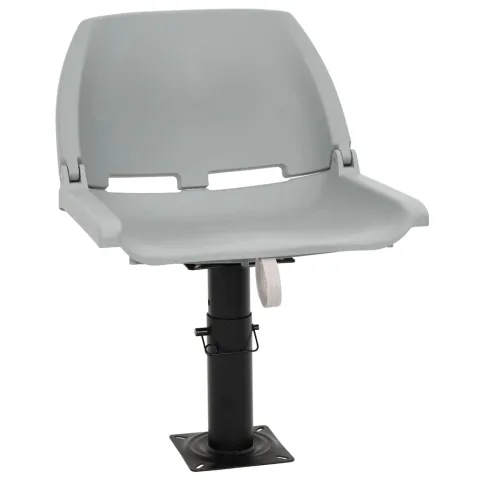 vidaXL Set scaun pliabil, 2 piese, fără pernă, gri, 48x51x41 cm
