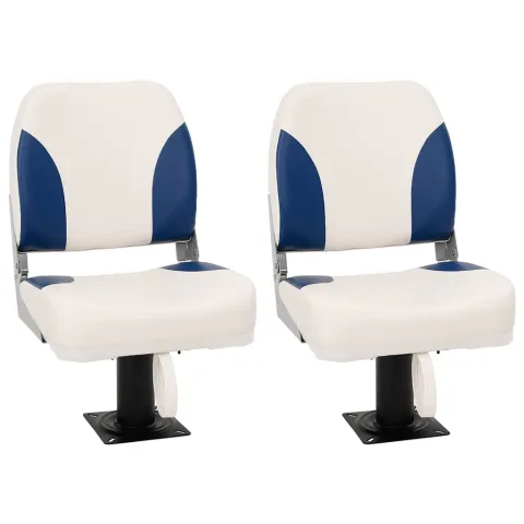 vidaXL Set 2 scaun pliabil pentru barcă, albastru și alb, 41x36x48 cm