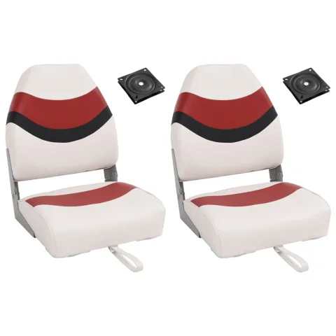 vidaXL Set cu scaun pentru barcă, pliabil, 4 piese, spătar înalt