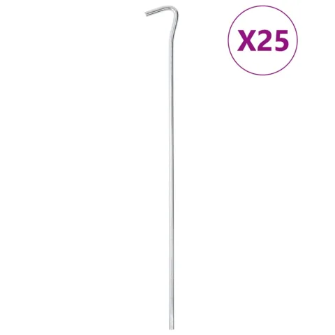 vidaXL Țăruși de cort, 25 buc., 30 cm, Ø5 mm, oțel galvanizat