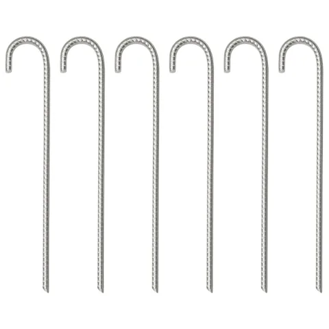 vidaXL Țăruși de cort, 6 buc., 37 cm, Ø10 mm, oțel galvanizat