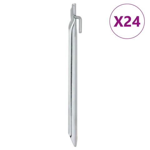 vidaXL Țăruși de cort 24 buc., formă V, 25 cm, Ø20 mm, oțel galvanizat