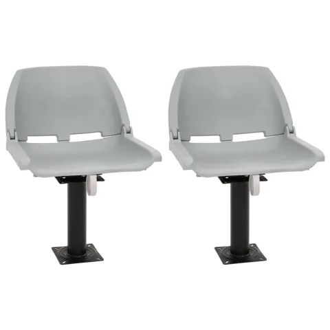 vidaXL Scaune de barcă, 2 buc., cu piedestal pivotant la 360°