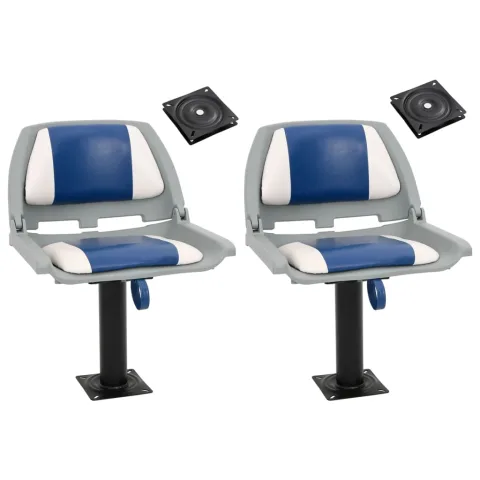 vidaXL Scaune de barcă, 2 buc., cu piedestal pivotant la 360°