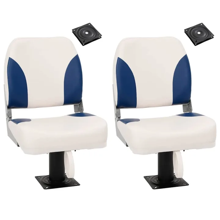 vidaXL Scaune de barcă, 2 buc., cu piedestal pivotant la 360°