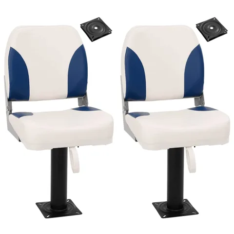vidaXL Scaune de barcă, 2 buc., cu piedestal pivotant la 360°