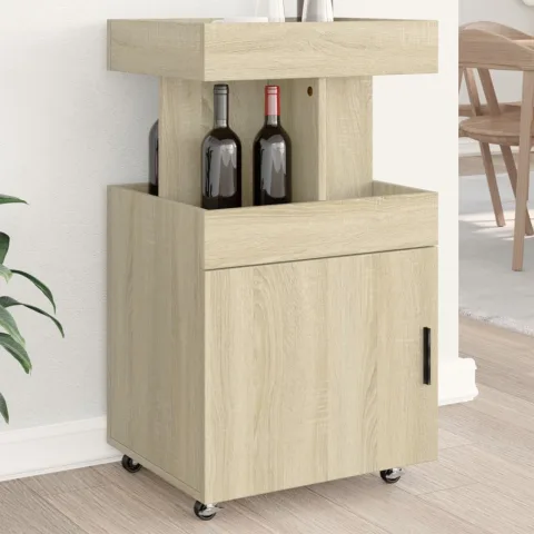 vidaXL Cărucior de bar, stejar sonoma, 50x41x89 cm, lemn prelucrat