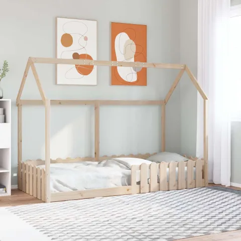 vidaXL Cadru pat tip casă pentru copii, 90x190 cm, lemn masiv de pin