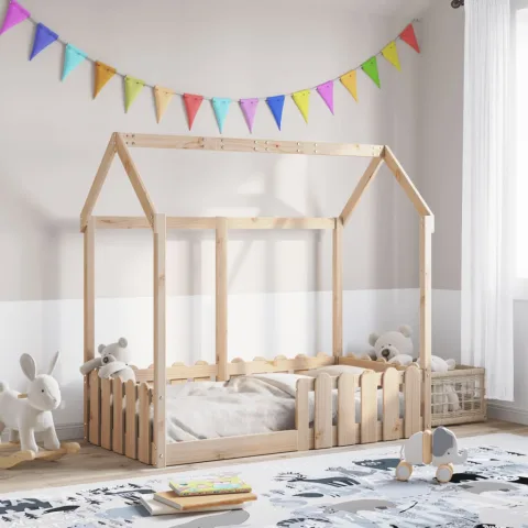 vidaXL Cadru pat tip casă pentru copii, 70x140 cm, lemn masiv de pin