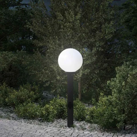 vidaXL Stâlp luminos cu priză 80 cm negru IP44