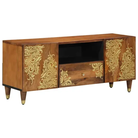 vidaXL Cabinet TV Maro miere 105 x 33 x 46 cm Lemn de mango solid