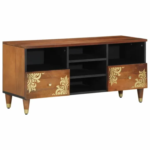 vidaXL Cabinet TV Maro miere 100 x 33 x 46 cm Lemn de mango solid