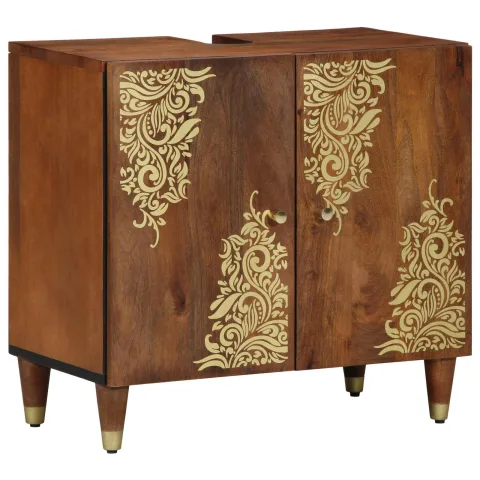 vidaXL Dulap de chiuvetă cu depozitare Maro miere 62 x 33 x 58 cm