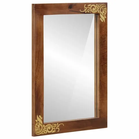 vidaXL Oglindă pentru baie Maro miere 70 x 50 x 2,5 cm