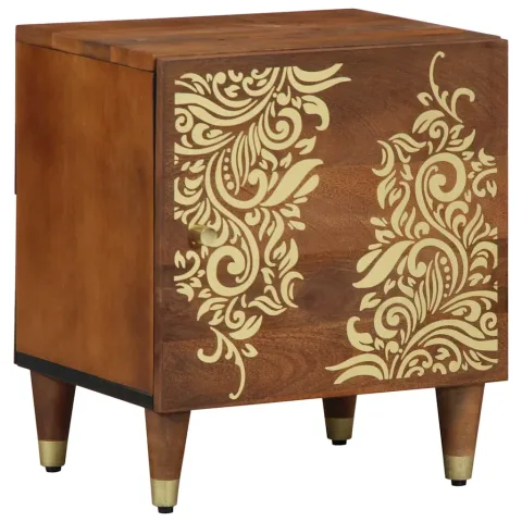 vidaXL Noptieră cu ușă Maro miere 40 x 33 x 46 cm Lemn de mango solid