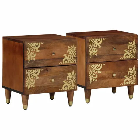 vidaXL Dulap de noapte 2 buc. Maro miere 40 x 33 x 46 cm