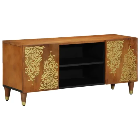 vidaXL Cabinet TV Maro miere 105 x 33 x 46 cm Lemn de mango solid