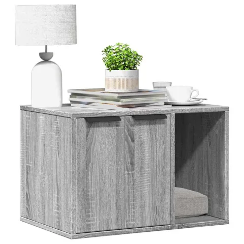 vidaXL Cutie litieră pisici sonoma gri 60x40x40 cm lemn prelucrat