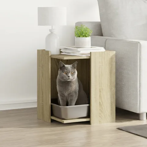 vidaXL Cutie litieră pisici stejar sonoma 42x42x51 cm lemn prelucrat