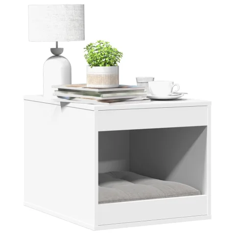 vidaXL Cutie litieră pisici alb 47x59x42 cm lemn prelucrat