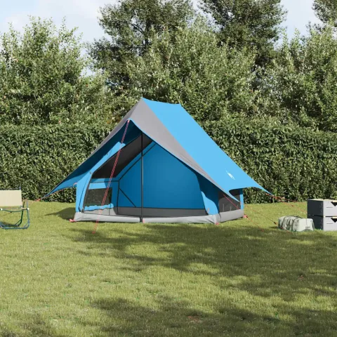 vidaXL Cort de Familie cu acoperiș Albastru și Gri 220 x 220 x 184 cm