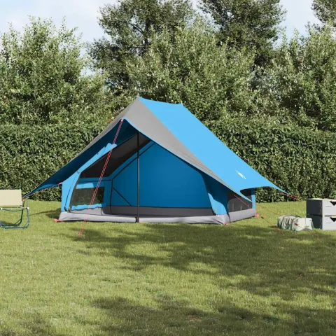 vidaXL Cort de Familie cu acoperiș Albastru și Gri 256 x 256 x 185 cm
