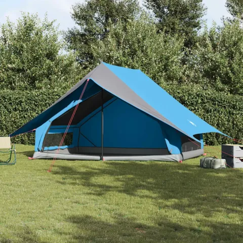vidaXL Cort de Familie cu acoperiș Albastru și Gri 315 x 286 x 200 cm