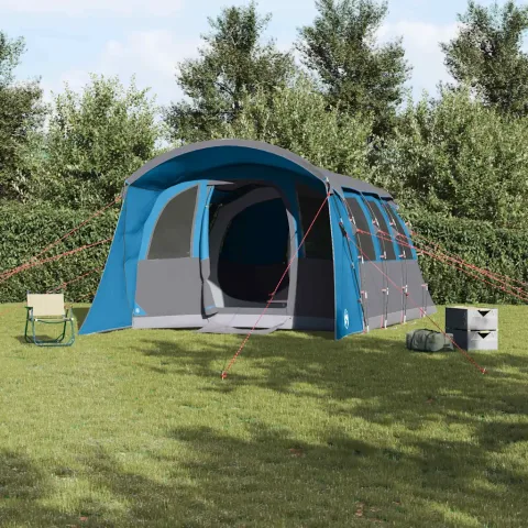 vidaXL Cort de Familie cu acoperiș Albastru și Gri 576 x 325 x 213 cm
