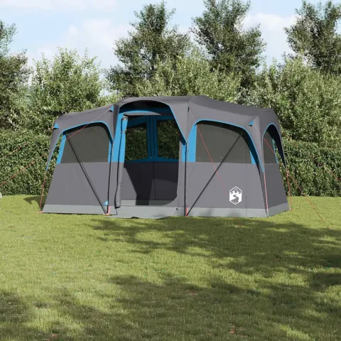 vidaXL Cort de Familie cu acoperiș Albastru și Gri 435 x 255 x 216 cm