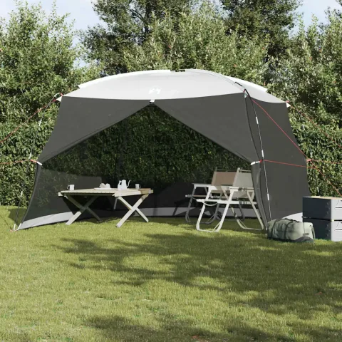 vidaXL Cort cu plasă de țânțari cu acoperiș Gri 380 x 380 x 225 cm