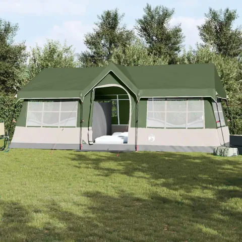 vidaXL Cort de Familie cu acoperiș Verde și bej 622 x 295 x 238 cm