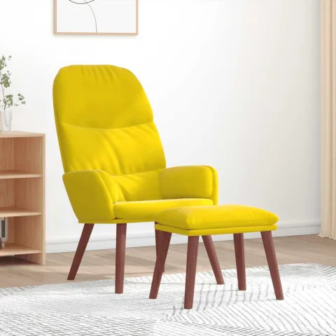 vidaXL Scaun de relaxare cu suport picioare, galben, catifea