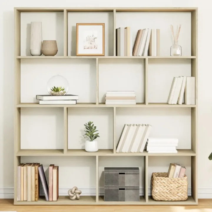 vidaXL Bibliotecă, stejar Sonoma, 132x29x141,5 cm, lemn prelucrat