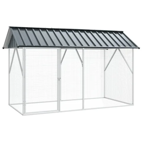 vidaXL Cușcă pentru păsări Antracit 227 x 112 x 141 cm